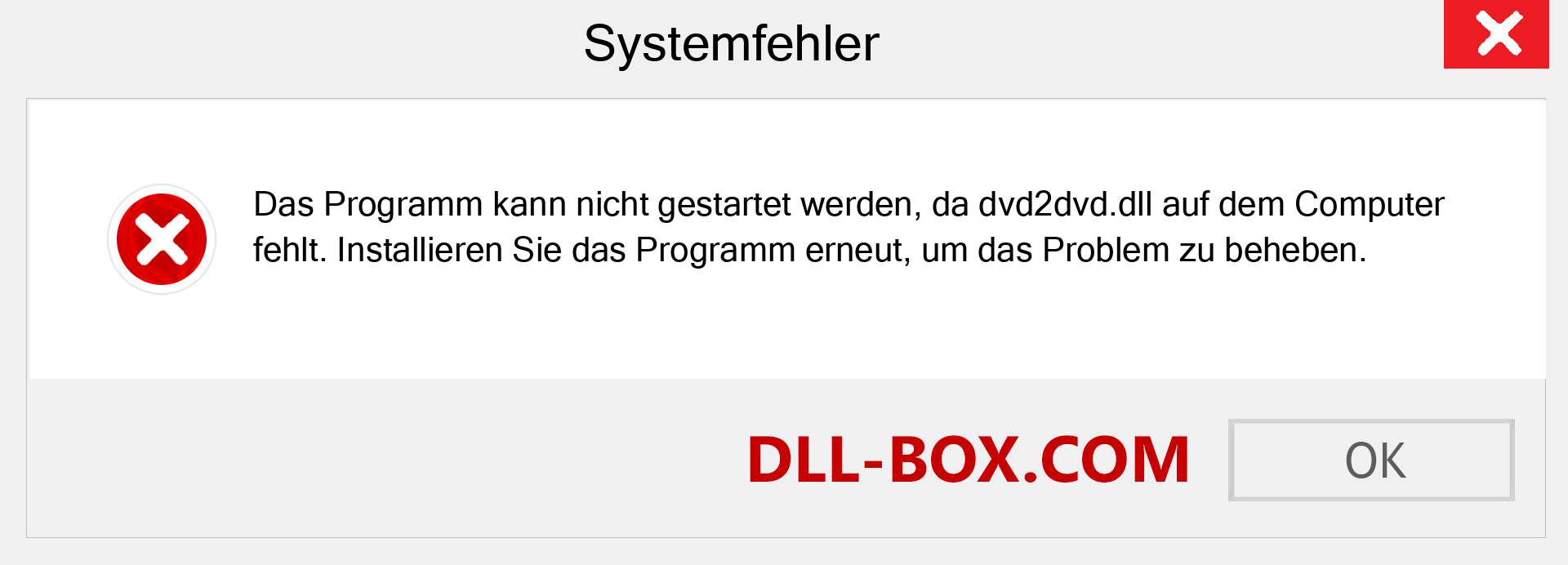 dvd2dvd.dll-Datei fehlt?. Download für Windows 7, 8, 10 - Fix dvd2dvd dll Missing Error unter Windows, Fotos, Bildern